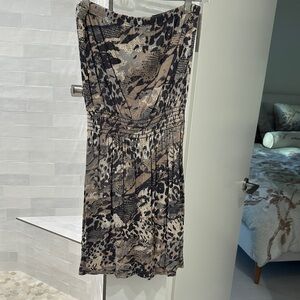 Eight Sixty SuperSoft Strapless Leopard Print Dress Size Small